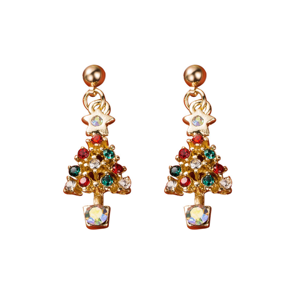 Wholesale Christmas S925 Silver Needle Cartoon Earrings